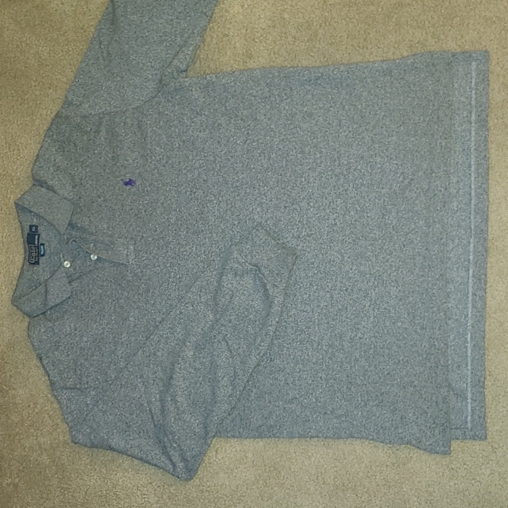 Mens Polo by Ralph Lauren Grey long sleeve polo shirt